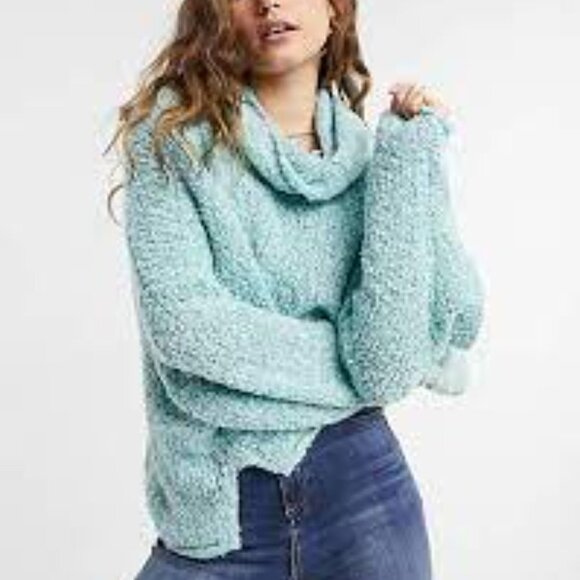 Free People BFF Cowl Neck Oversized Pullover Sweater - Picture 1 of 14